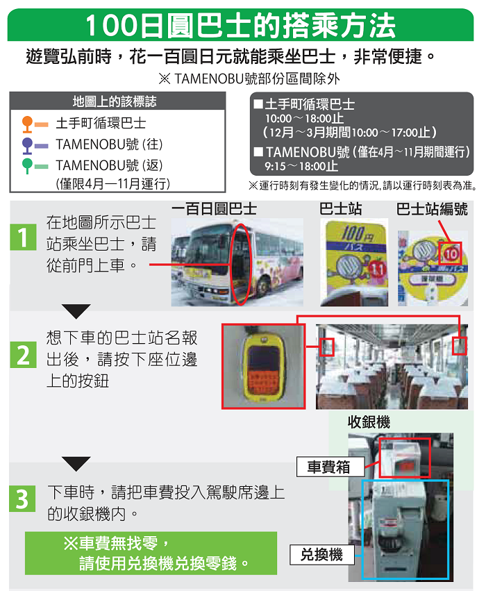 How to get on the 100-yen Dotemachi Loop Bus
